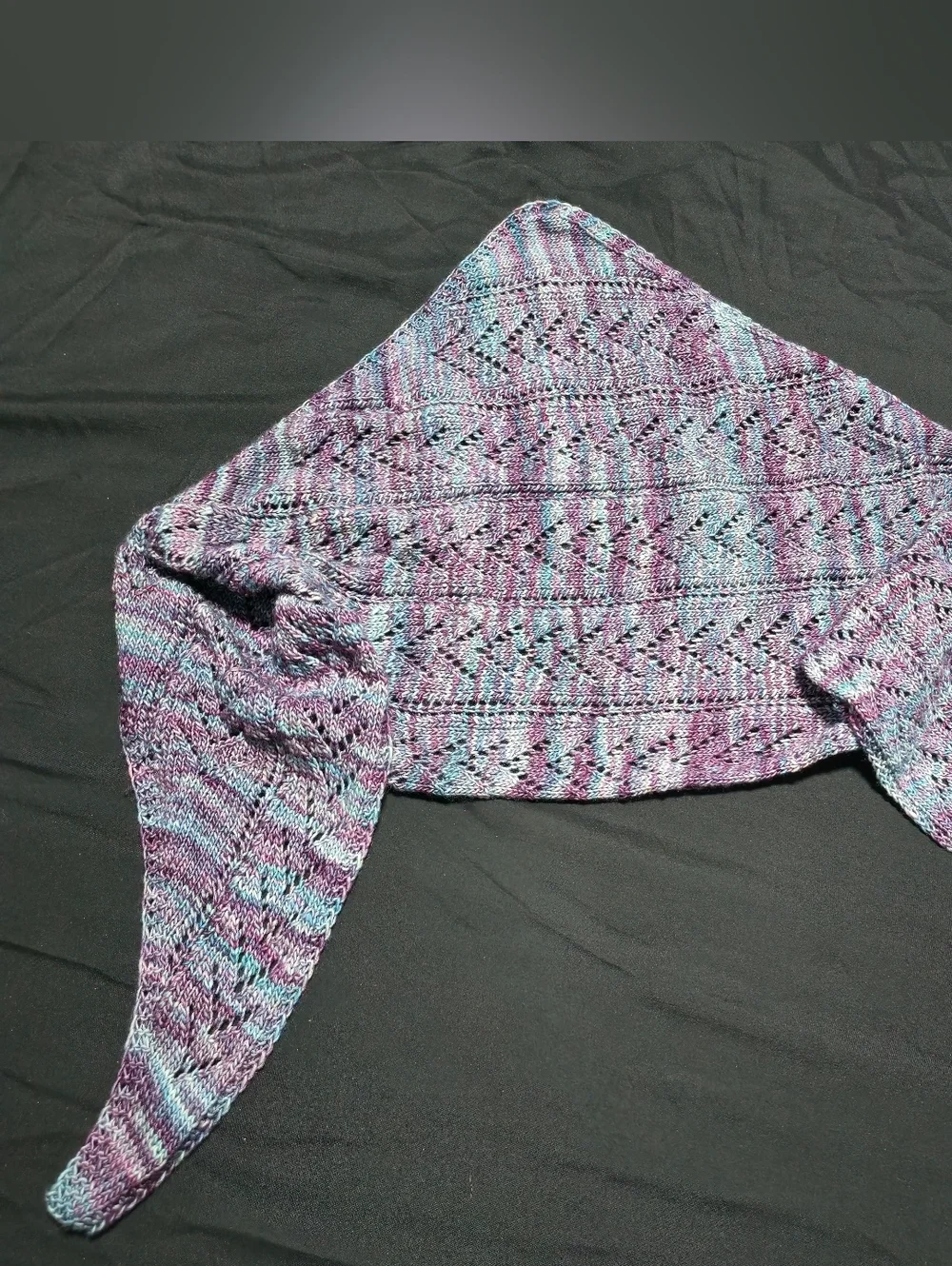 Merino Wool Hand Knit Shawl Scarf OOAK